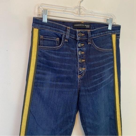 VERONICA BEARD Carolyn bootcut stripe flare crop jeans - Picture 3 of 9